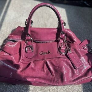 Coach Magenta Leather Shoulder Bag